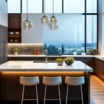 4 BHK Godrej Trilogy Worli Kitchen with Center Island