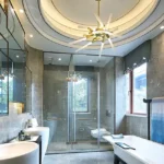 4 BHK Godrej Trilogy Worli Marble Ensuite Bathroom with Tub