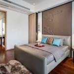 Hubtown Seasons Chembur 3 BHK Bedroom with Bed Lamp Table