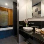 Hubtown Seasons Chembur 3 BHK Modern Bathroom with Toilet Shower Bathtub