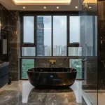 Kalpataru Privé Altamount Road Modern Bathroom with Top Lighting