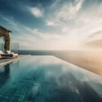 Kalpataru Privé Altamount Road Terrace Infinity Pool Sunset Time