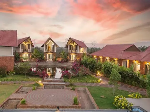 Kenisha Resort Residences Jambhulpada Khopoli 2 BHK Villas Cluster Evening Sunset View