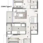 Rustomjee Stella Bandra East 2 BHK Floor Plan Two