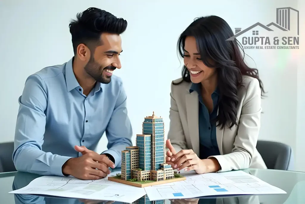 Female Realtor Showcasing Real Estate Agreement