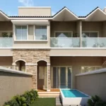 2 BHK Villa 21 Enclave Karjat Stone Facade Glass Balcony Exterior View