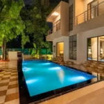 5 BHK Villa Khatri Park Lonavala Checker Tiles Blue Water Swimming Pool