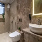 5 BHK Villa Khatri Park Lonavala Marble Texture Counter Sink Bathroom