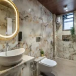 5 BHK Villa Khatri Park Lonavala Printed Marble Wall Tiles Bathroom