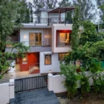 5 BHK Villa Khatri Park Lonavala White Facade Tree Canopy Elevation