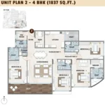 Agami Legends Bandra East 4 BHK Type 2 Layout