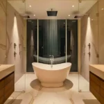 Embassy Citadel Worli Mumbai 3 BHK Freestanding Bathtub Rain Shower Bathroom
