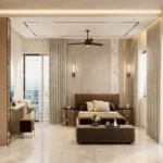 Embassy Citadel Worli Mumbai 3 BHK Panel Headboard Ceiling Fan Bedroom