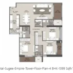 Empire Tower Grant Rd 4 BHK Type 1 Floor Plan
