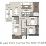 Empire Tower Grant Rd orli 4 BHK Type 2 Floor Plan