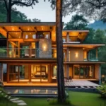 Aero Estate Khopoli Timber Finish Stilt Structure Villa Exterior