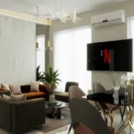 Hubtown Celeste Worli 2 BHK Living Room With Sofa And Windows