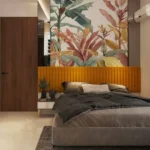 Hubtown Celeste Worli 3 BHK Bedroom With Bed And Wall Panel