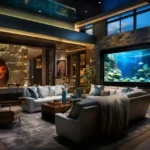 Isprava Amarin Alibaug 6 BHK Villa Living Room With Sofa Set Facing Aquarium