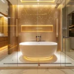 Lodha One Bund Garden Pune 5 BHK Bathroom With Statement Glass Enclosure