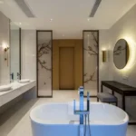 Paradigm Superstar Bandra West 4 BHK Freestanding Tub Glass Shower Bathroom