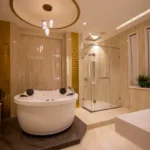 Paradigm Superstar Bandra West 4 BHK Round Jacuzzi Glass Enclosure Bathroom