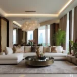 Prestige Forest Hills Mulund 4 BHK Living Room With Elegant Sectional Sofa
