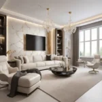 Runwal Sanctuary Mulund West 3 BHK Living Room With Grand Sofa Set