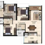 Runwal Sanctuary Mulund West 3 BHK Layout