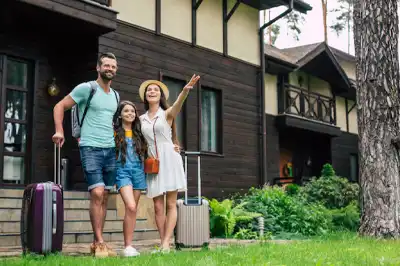 Family just Arrived at Vacation Home