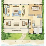 4 BHK Kashid Beachfront Villa Floorplan