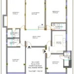 Sea Cliff Gandhigram Road Juhu 4 BHK Floor Plan With Room Labels