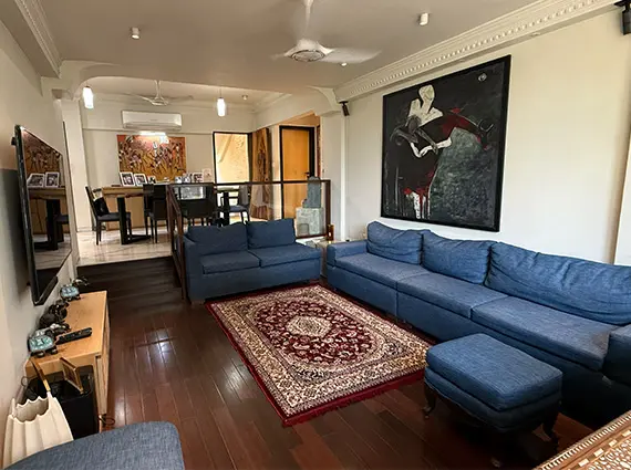 Sea Cliff Gandhigram Road Juhu 4 BHK Living Room Facing Dining Area