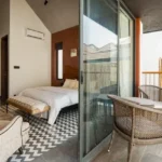 4 BHK Villa Siolim Bardez North Goa Bedroom With Bed Near Balcony Seating