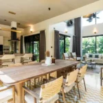 4-BHK-Villa-Siolim-Bardez-North-Goa-Dining-Table-With-Woven-Chairs