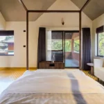 4 BHK Villa Siolim Bardez North Goa Bedroom With Double Bed Facing Glass Doors