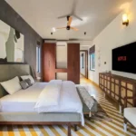 4 BHK Villa Siolim Bardez North Goa Bedroom With Double Bed Facing TV Cabinet