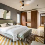 4 BHK Villa Siolim Bardez North Goa Bedroom With Double Bed Facing Wooden Wardrobe