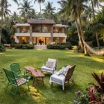 4 BHK Villa Kihim Beach Alibaug Patio Chairs on Lawns