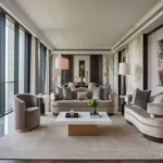 60 Perry Cross Bandra West 3 BHK Living Room With Sofa And Glass Windows