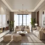 Adani The Views Ghatkopar East 3 BHK Living Room With Sofa And Coffee Table