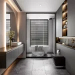 Edmont Kandivali West 3 BHK Bathroom With Bathtub And Wall Shelves