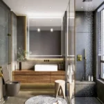 Embassy Serenity Alibaug Bathroom With Vanity Sink And Glass Shower