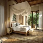 Isprava Aleta Colvale Goa 4 BHK Bedroom With Canopy Bed Near Glass Doors