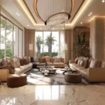 Isprava Ocaso Vaddo Alibaug 4 BHK Living Room With Sectional Sofa And Center Table