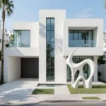 Isprava Ocaso Vaddo Alibaug White Villa Exterior With Large Glass Windows