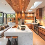 Isprava Ocaso Vaddo Alibaug Kitchen With Wood Cabinets And Central Island