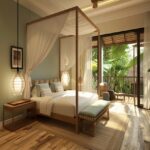 Kensington Hillside Sanctuary Ziradpada Alibaug 5 BHK Villa Luxury Bedroom With Double Bed Bench And Side Tables