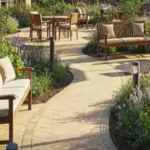 Platinum Classic DN Nagar Andheri West Garden Area With Benches Along Walking Path