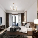 Purva Estrella Andheri West 4 BHK Bedroom With Double Bed And Glass Door